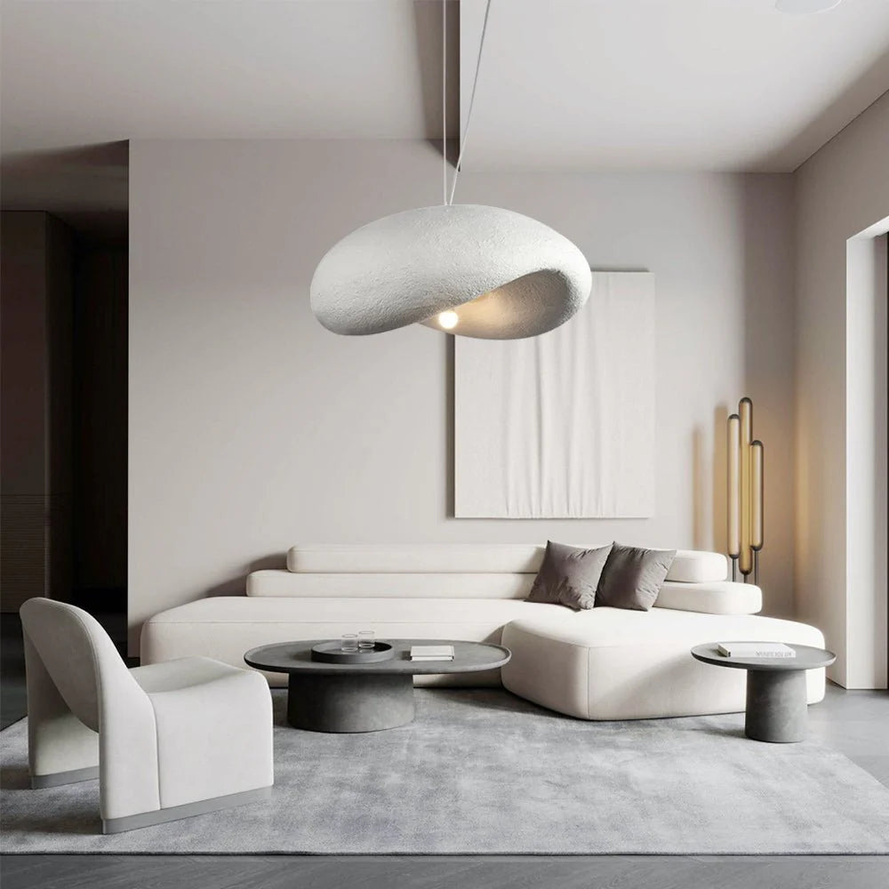 White Carved Wabi-Sabi LED Chandelier