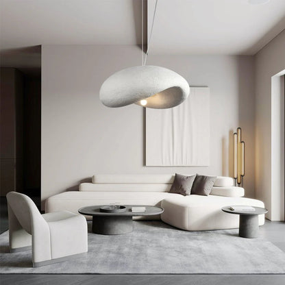 White Carved Wabi-Sabi LED Chandelier