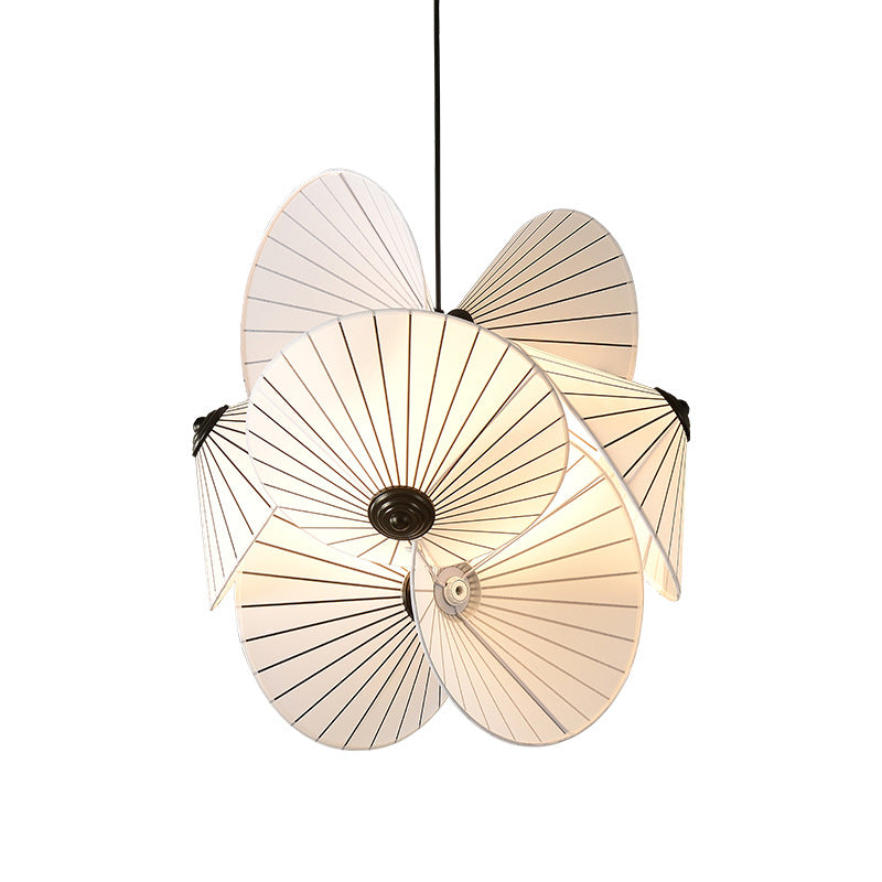 White Twisted Fabric Pendant Light
