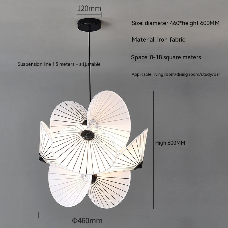 White Twisted Fabric Pendant Light