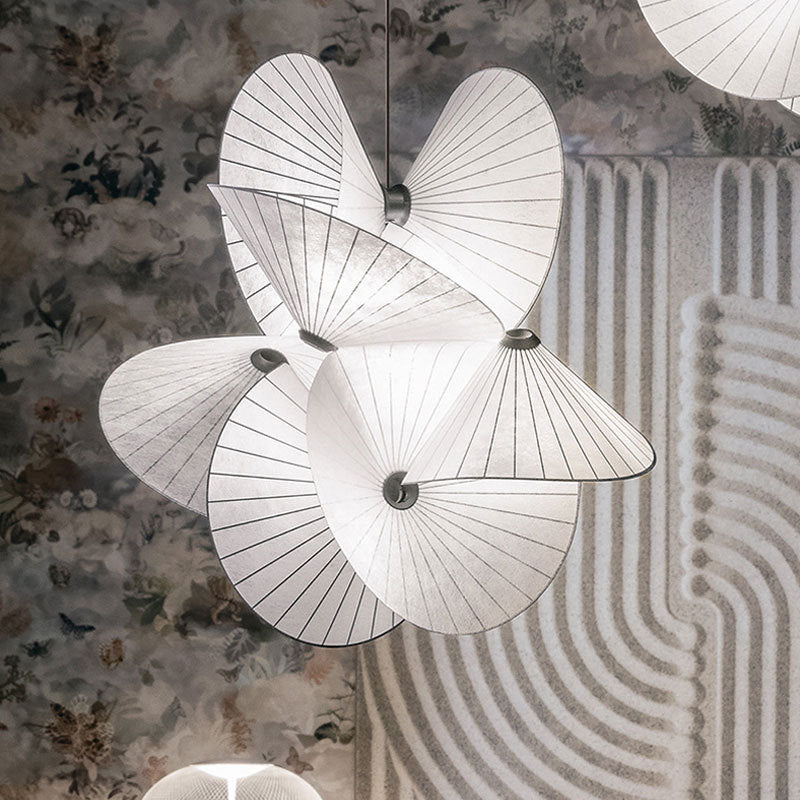 White Twisted Fabric Pendant Light