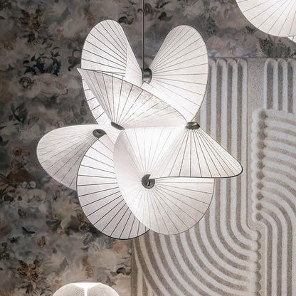 White Twisted Fabric Pendant Light