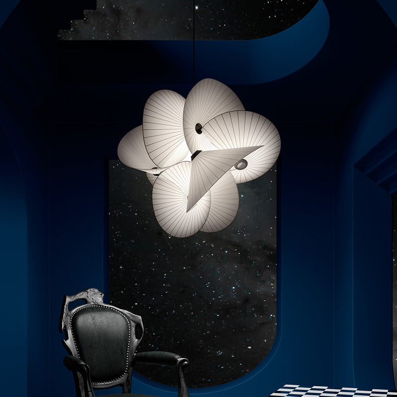White Twisted Fabric Pendant Light