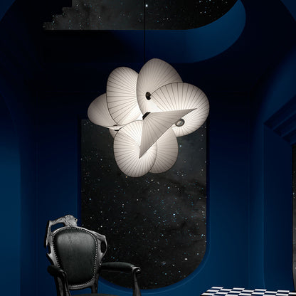 White Twisted Fabric Pendant Light